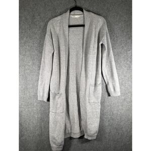 Bluenotes Sweater Women Small Gray Cardigan Long Duster Long Sleeve Minimalist